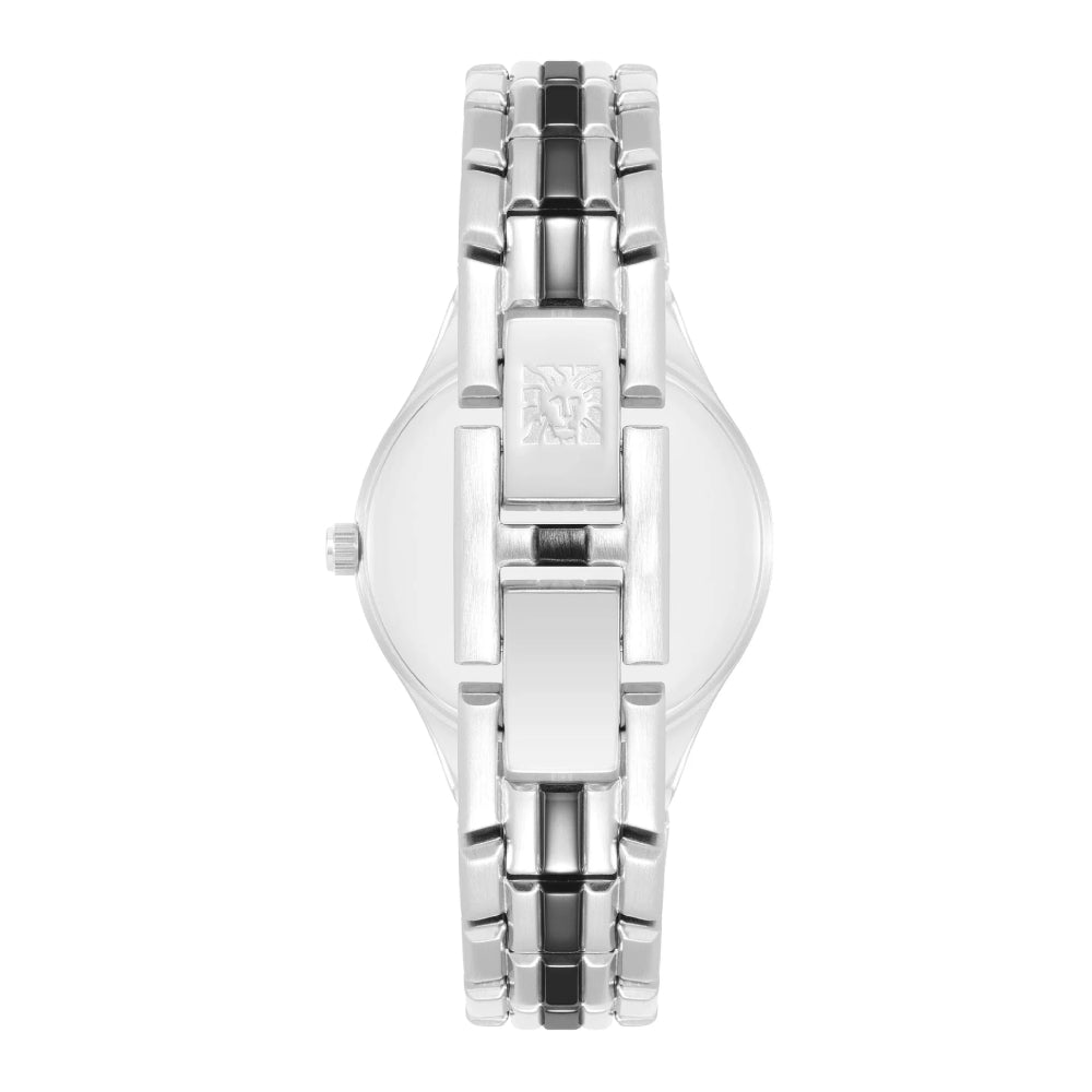 ساعة آن كلاين النسائية بحركة كوارتز ولون مينا فضي - AK-0306