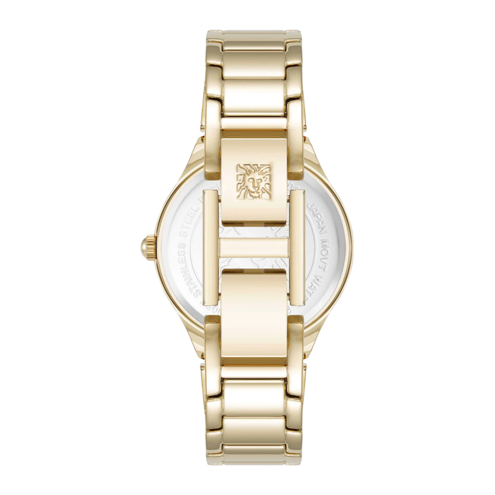 آن كلاين النسائية ميناء بلود اسود لامع وحركة كوارتز - AK-0320