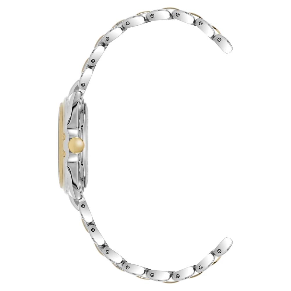 ساعة آن كلاين نسائية بحركة كوارتز وميناء فضي – AK-0336