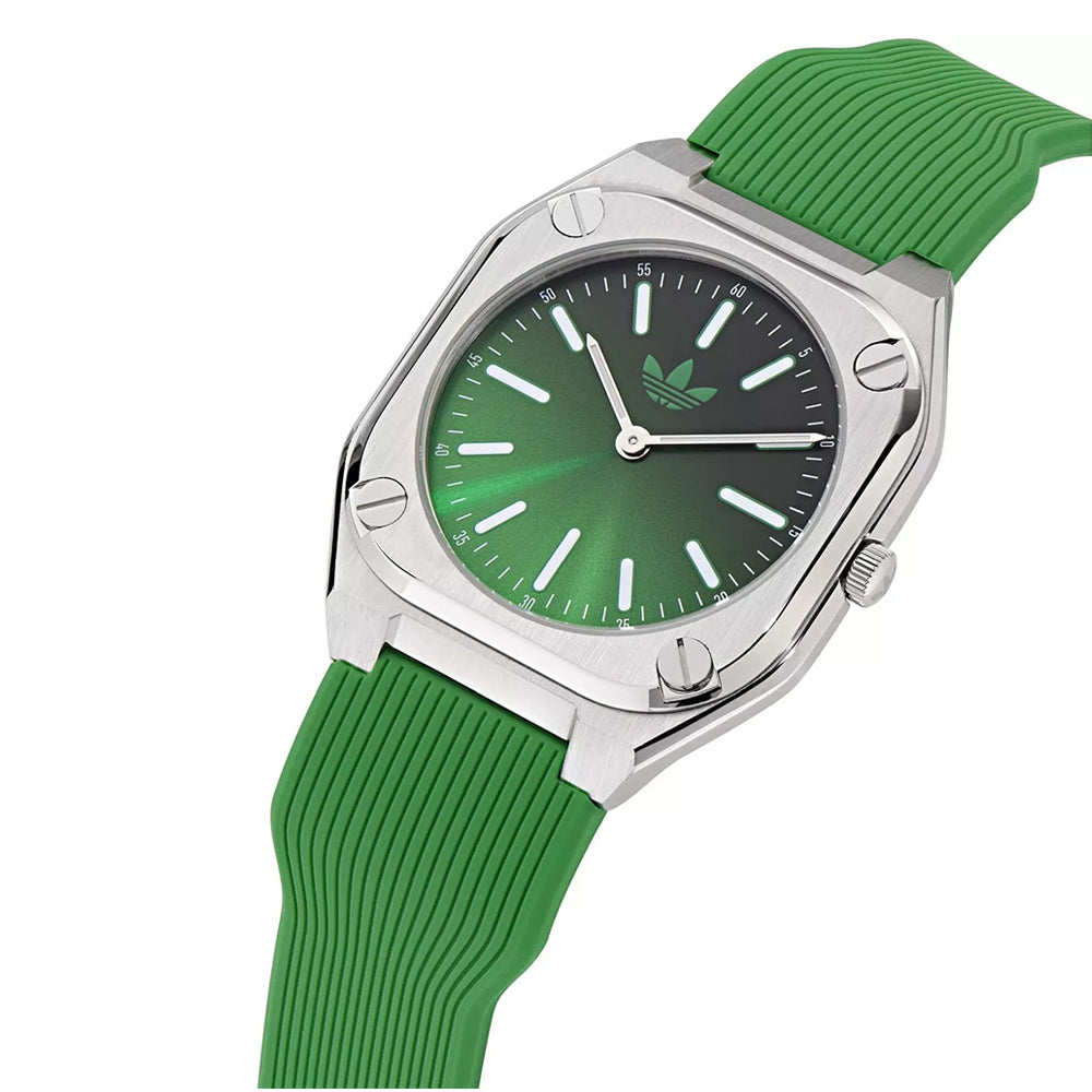 ساعة أديداس للرجال والنساء بحركة كوارتز ولون مينا أخضر - ADS-0149
