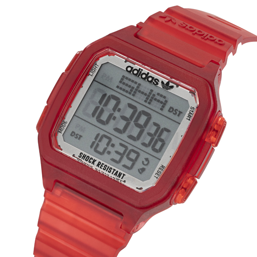 ساعة أديداس للرجال والنساء بحركة رقمية ولون مينا رمادي - ADS-0086