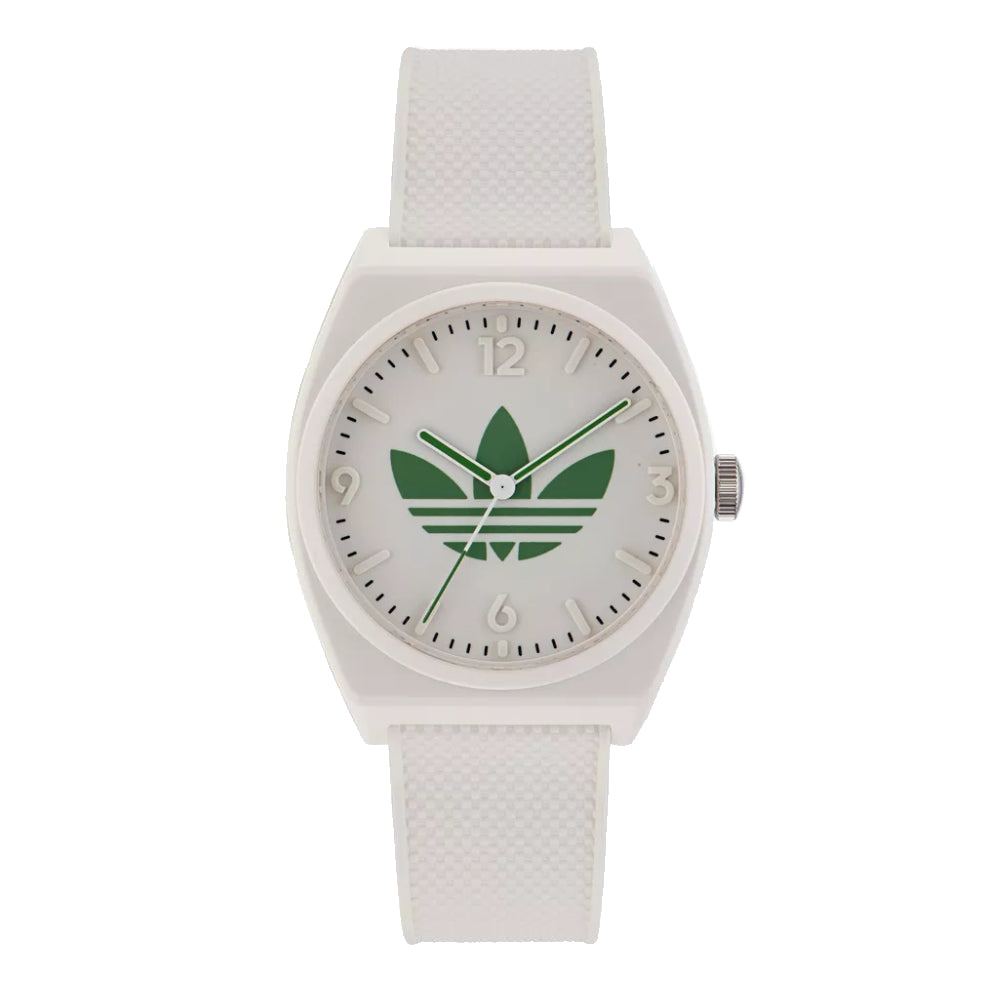 ساعة أديداس للرجال والنساء بحركة كوارتز ولون مينا أبيض - ADS-0063