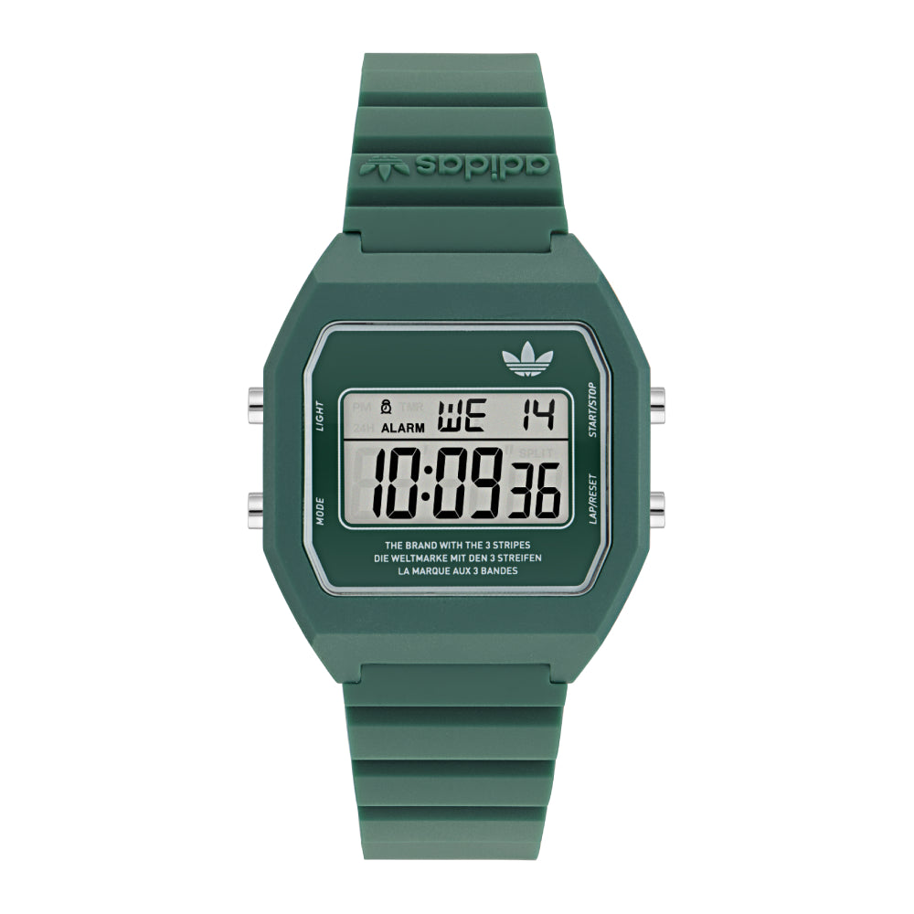 ساعة أديداس للرجال والنساء بحركة رقمية ولون مينا أخضر - ADS-0099