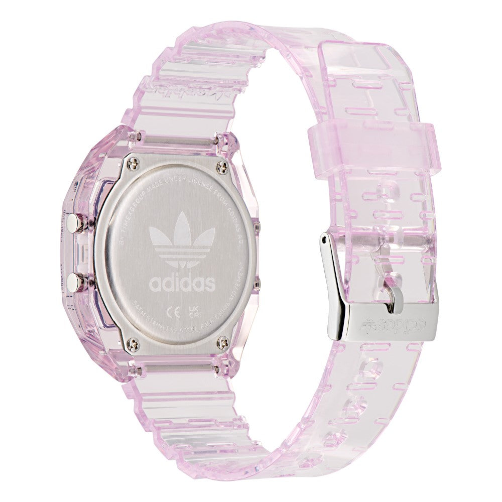 ساعة أديداس للرجال والنساء بحركة رقمية ولون مينا وردي - ADS-0142