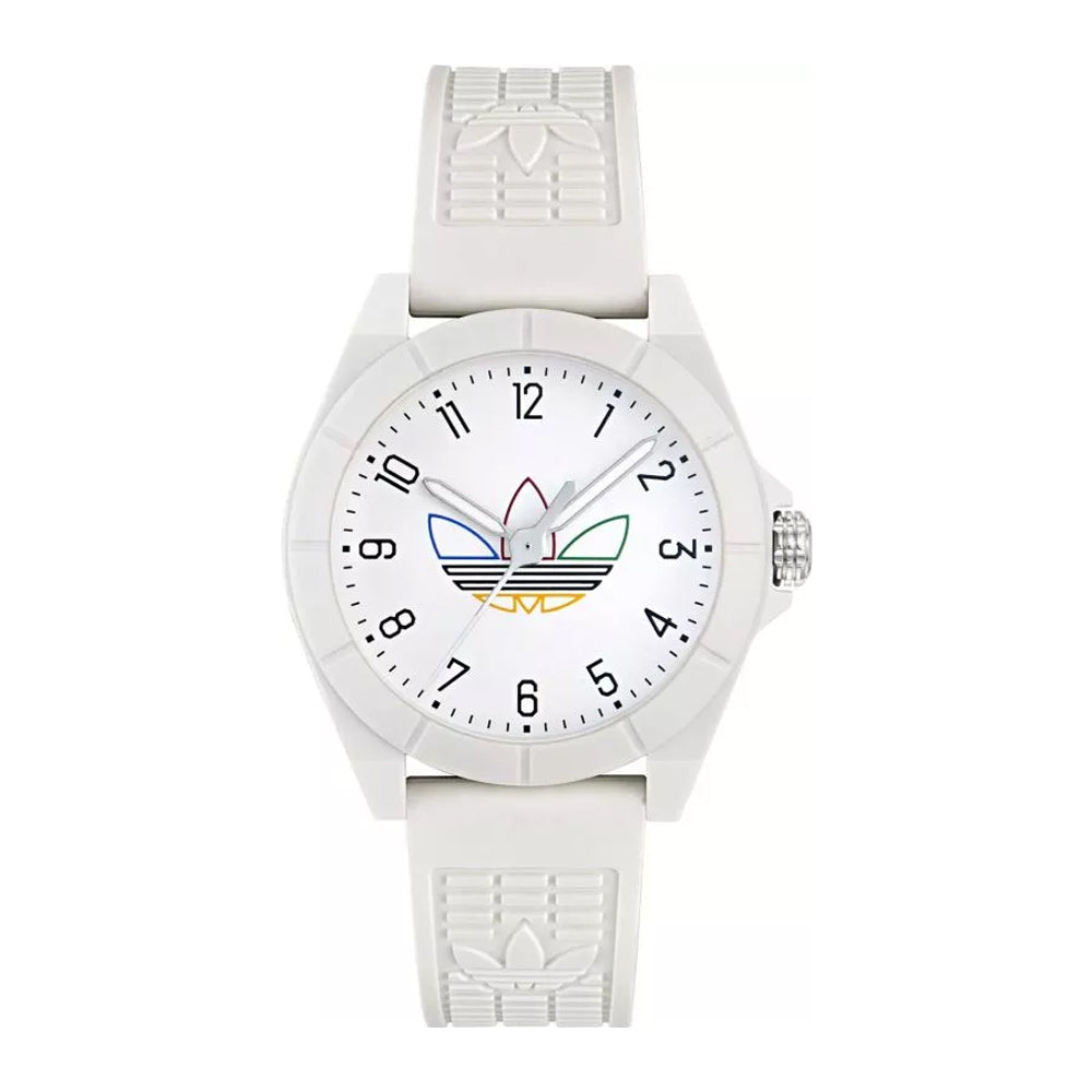ساعة أديداس للرجال والنساء بحركة كوارتز ولون مينا أبيض - ADS-0164