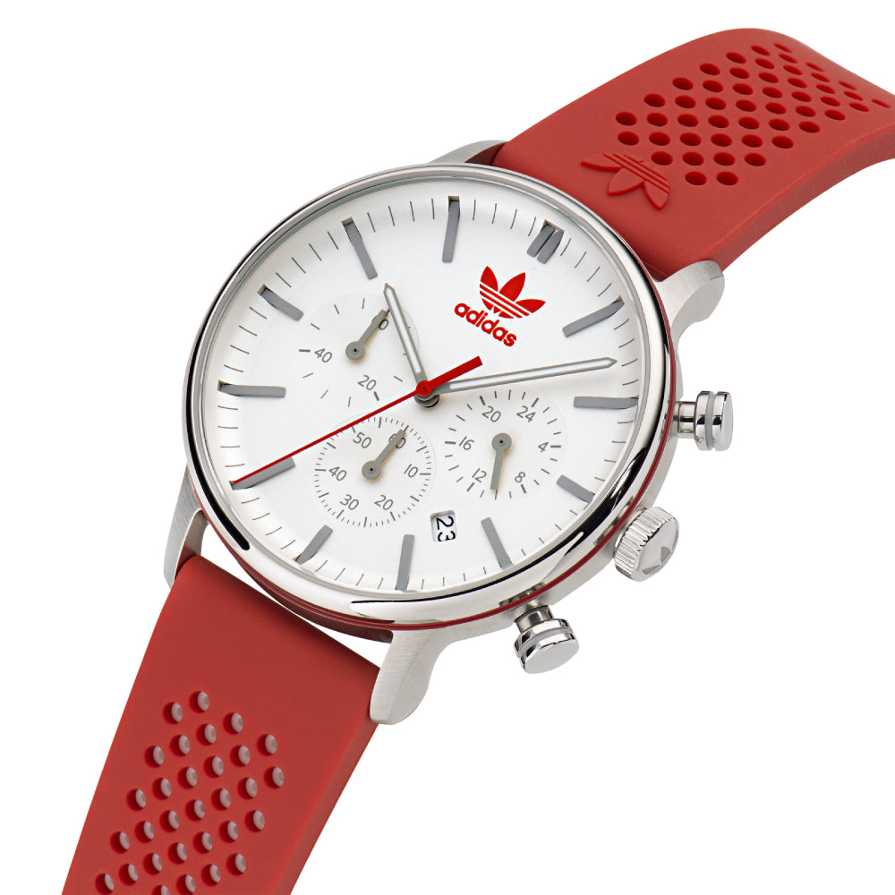 ساعة أديداس للرجال والنساء بحركة كوارتز ولون مينا أبيض - ADS-0111