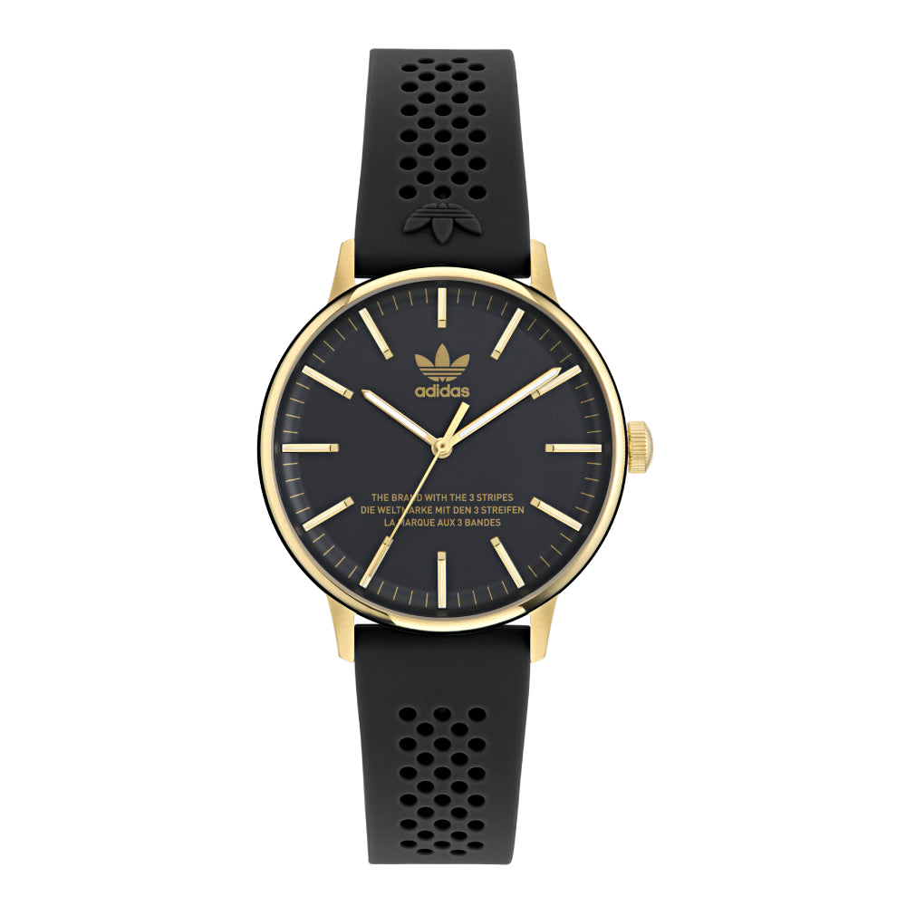 adidas black and gold watch