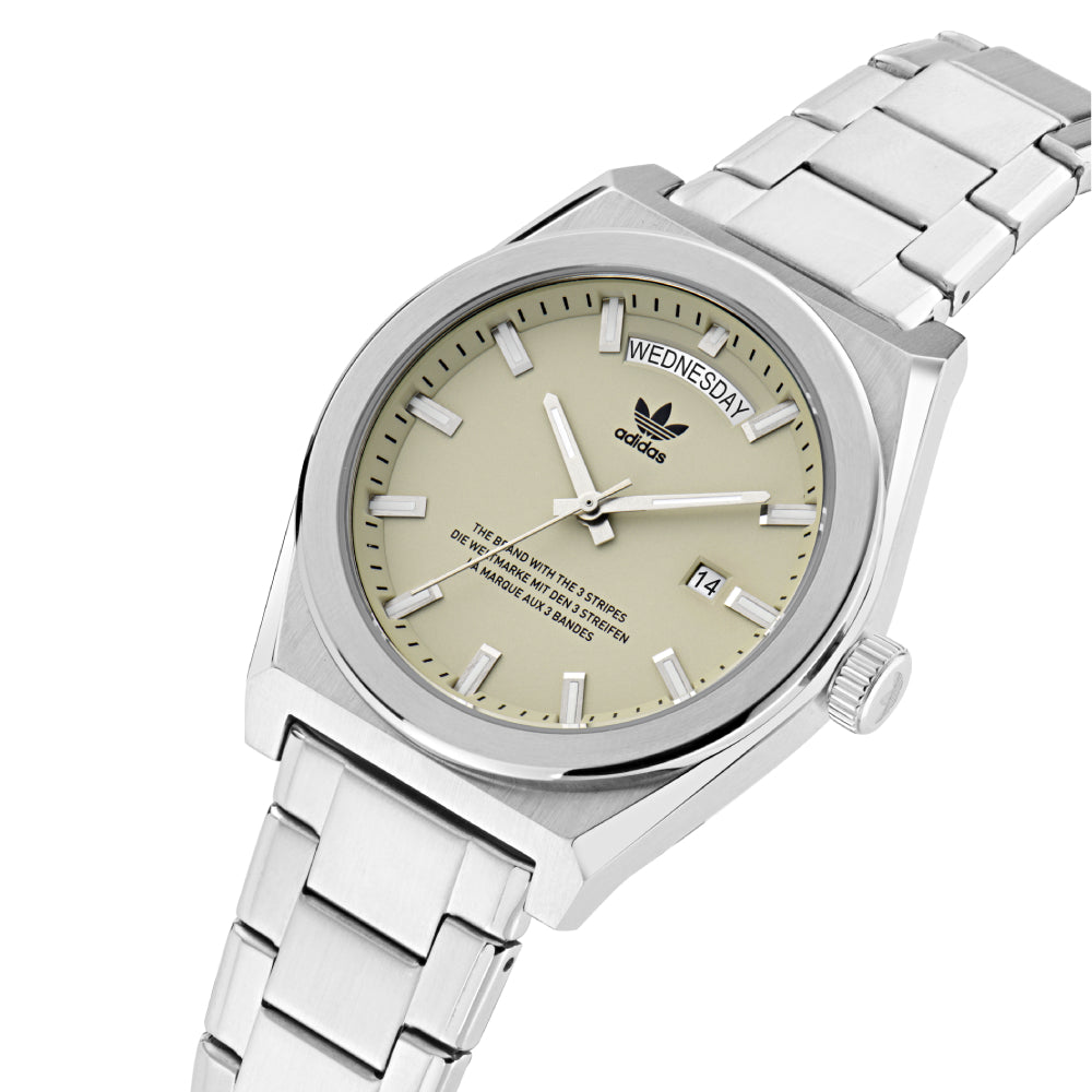 Adidas watch for men and women, quartz movement, beige dial - ADS-0124