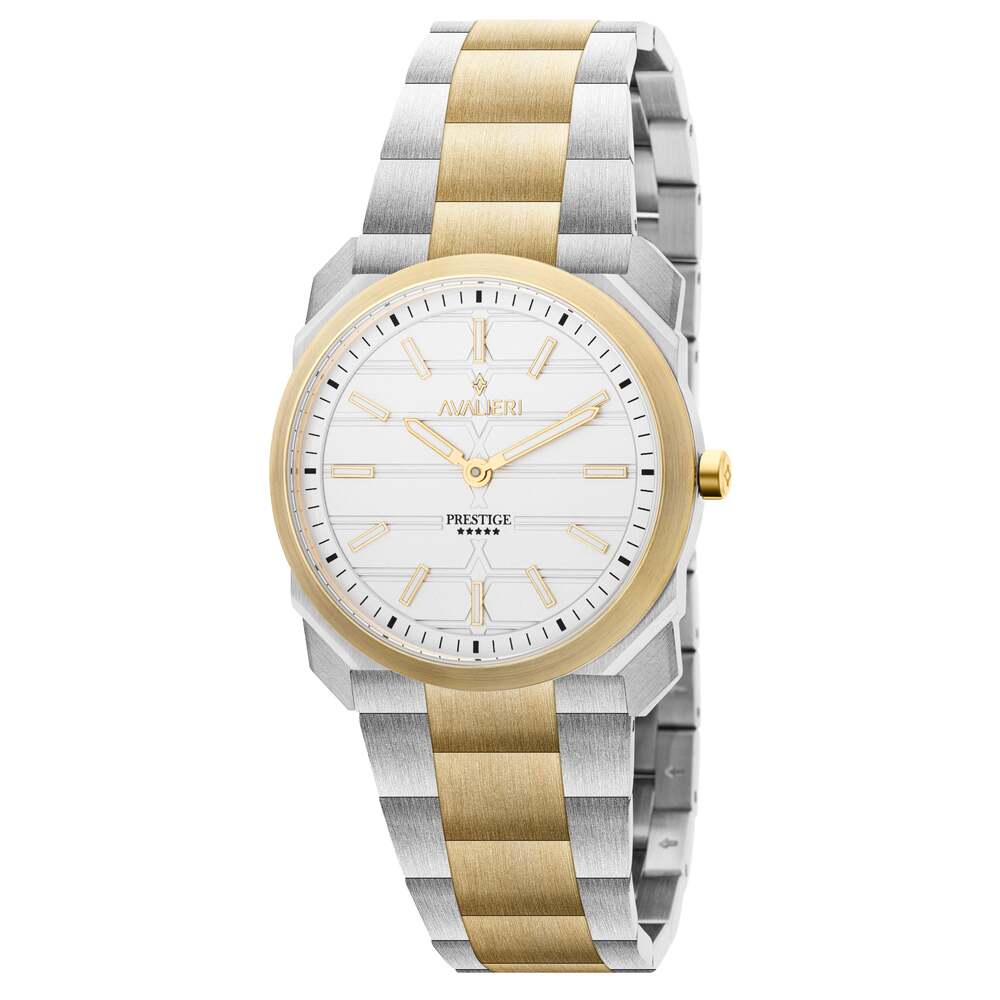 ساعة أفاليري برستيج الرجالية بحركة كوارتز السويسرية ولون مينا فضي - AP-0110