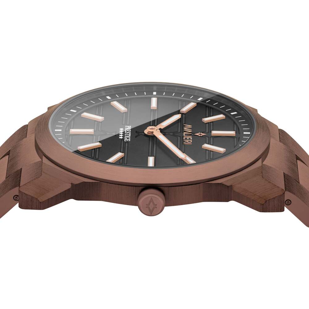 ساعة أفاليري برستيج الرجالية بحركة كوارتز السويسرية ولون مينا أسود - AP-0114