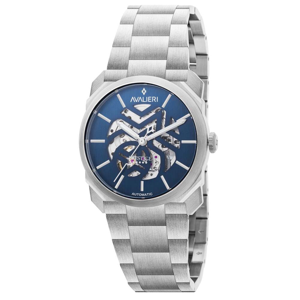 ساعة أفاليري برستيج الرجالية بحركة أوتوماتيكية سويسرية ولون مينا أزرق - AP-0126