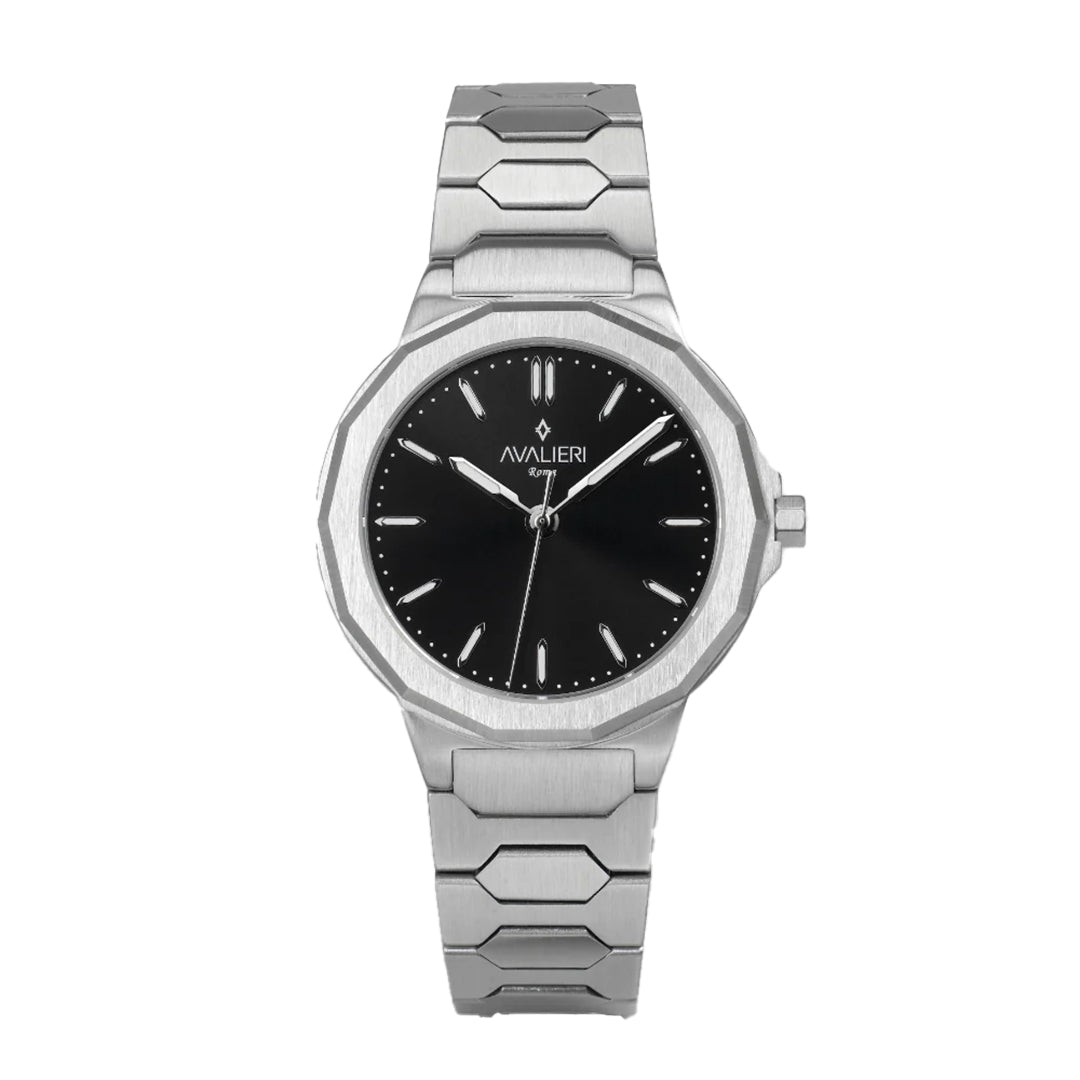 Avaleri Men's Watch with Quartz Movement and Black Sunray Dial – AV-2694J