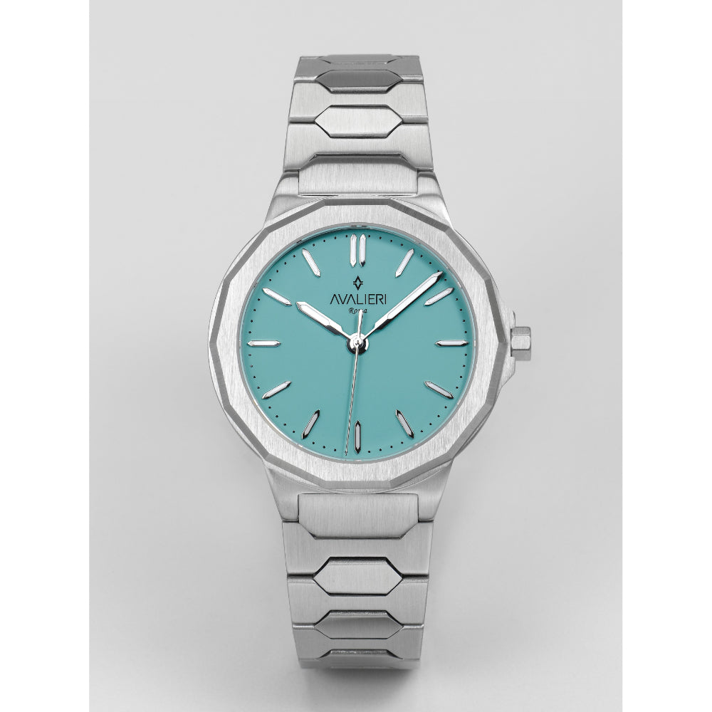 ساعة أفاليري الرجالية بحركة كوارتز ولون مينا أزرق تيفاني – AV-2695J