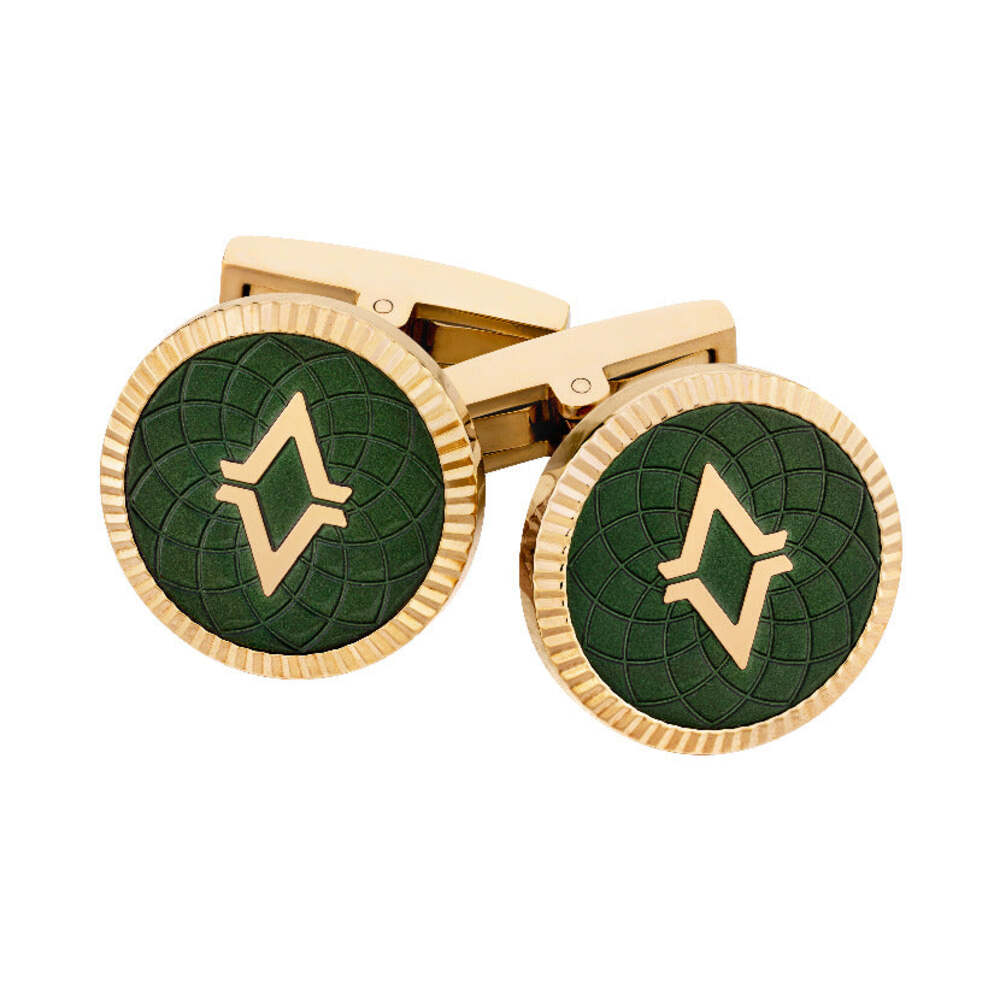 Gold and green cufflinks AVC 0145