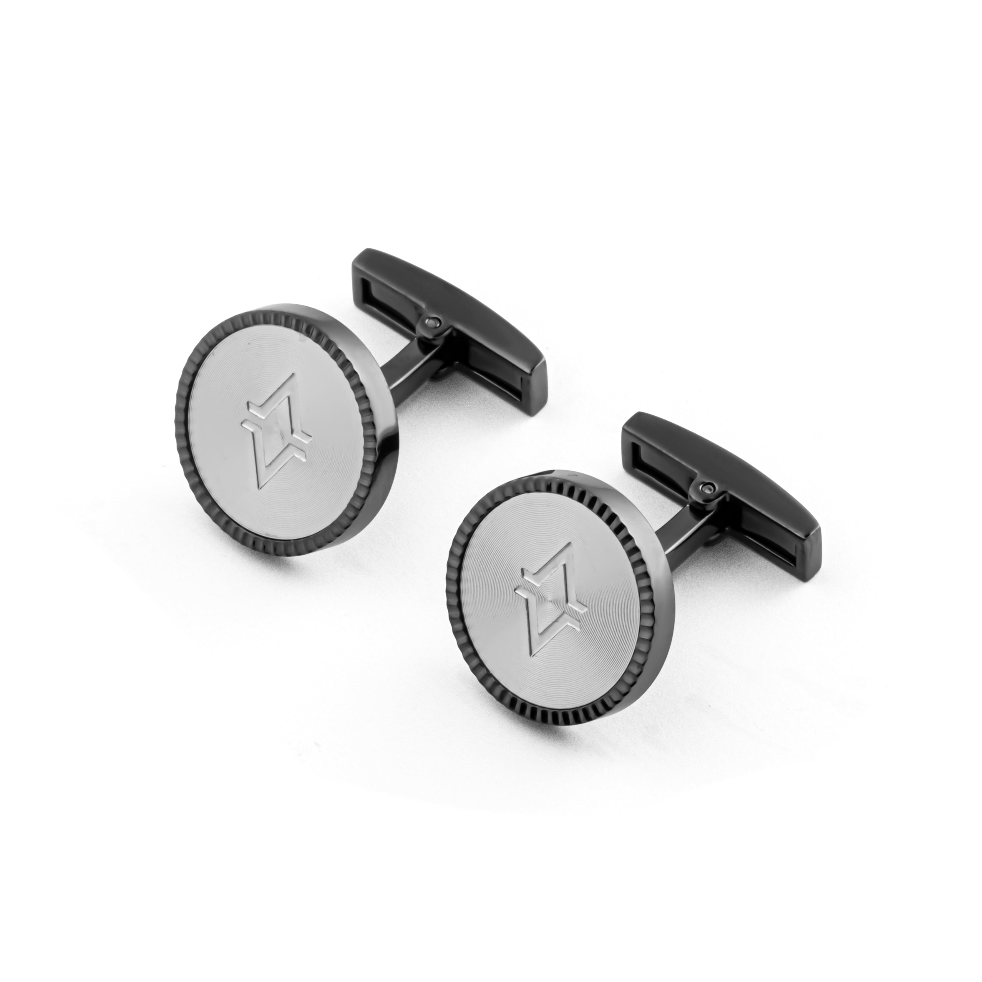 أزرار أكمام أفاليري باللون الأسود والرمادي الفاتح – AVC-0172