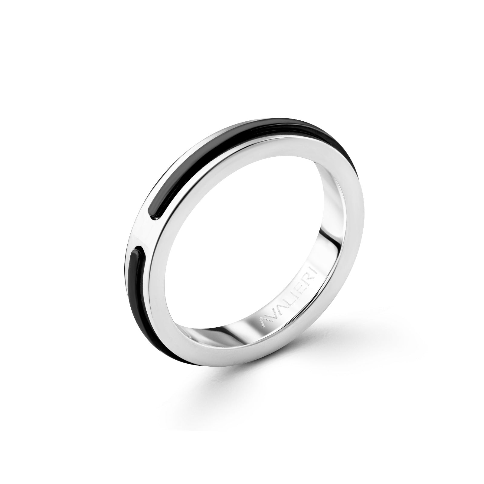 Avalieri Men's Ring With Silver and Black AVRG-G0005(64)