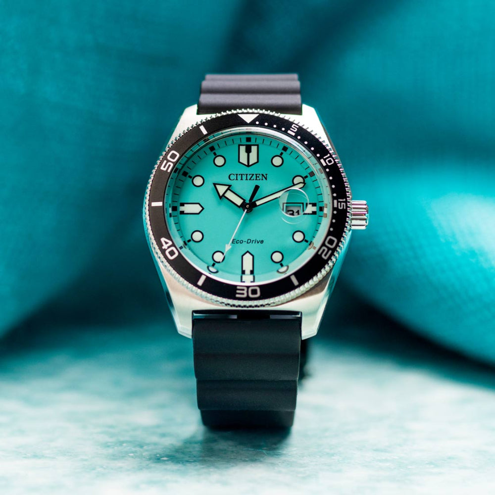 ساعة سيتيزن الرجالية كرونوغراف Eco-Drive تعمل بالطاقة الضوئية ولون مينا أزرق - CITC-0072