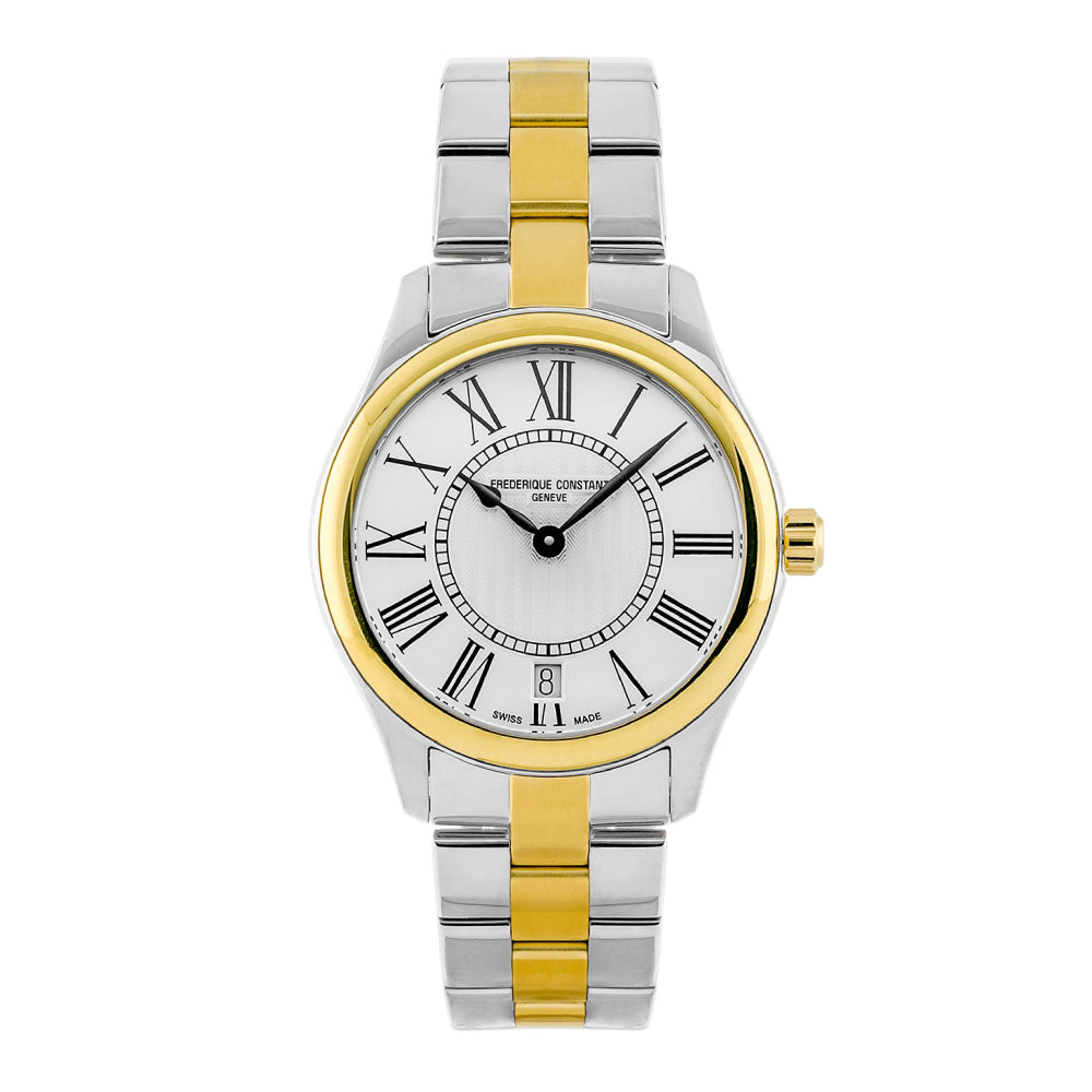 ساعة فريدريك كونستانت النسائية بحركة كوارتز ولون مينا أبيض - FC-0156