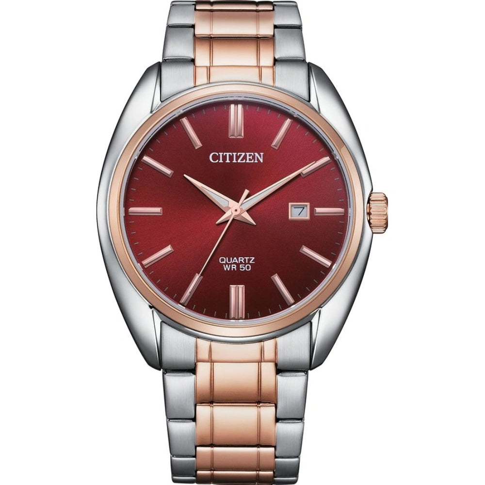 Men's Citizen Quartz Watch with Burgundy Sunray Dial - BI5104-57X