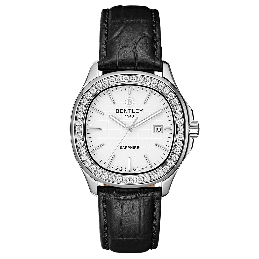 ساعة بنتلي رجالية بحركة كوارتز ولون مينا أبيض - BEN-0209