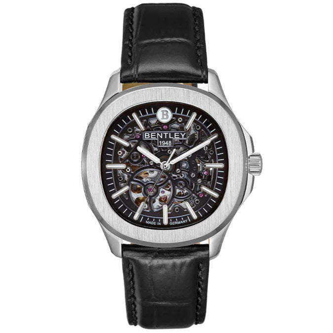 ساعة بنتلي رجالية بحركة أوتوماتيكية ولون مينا أسود - BEN-0211