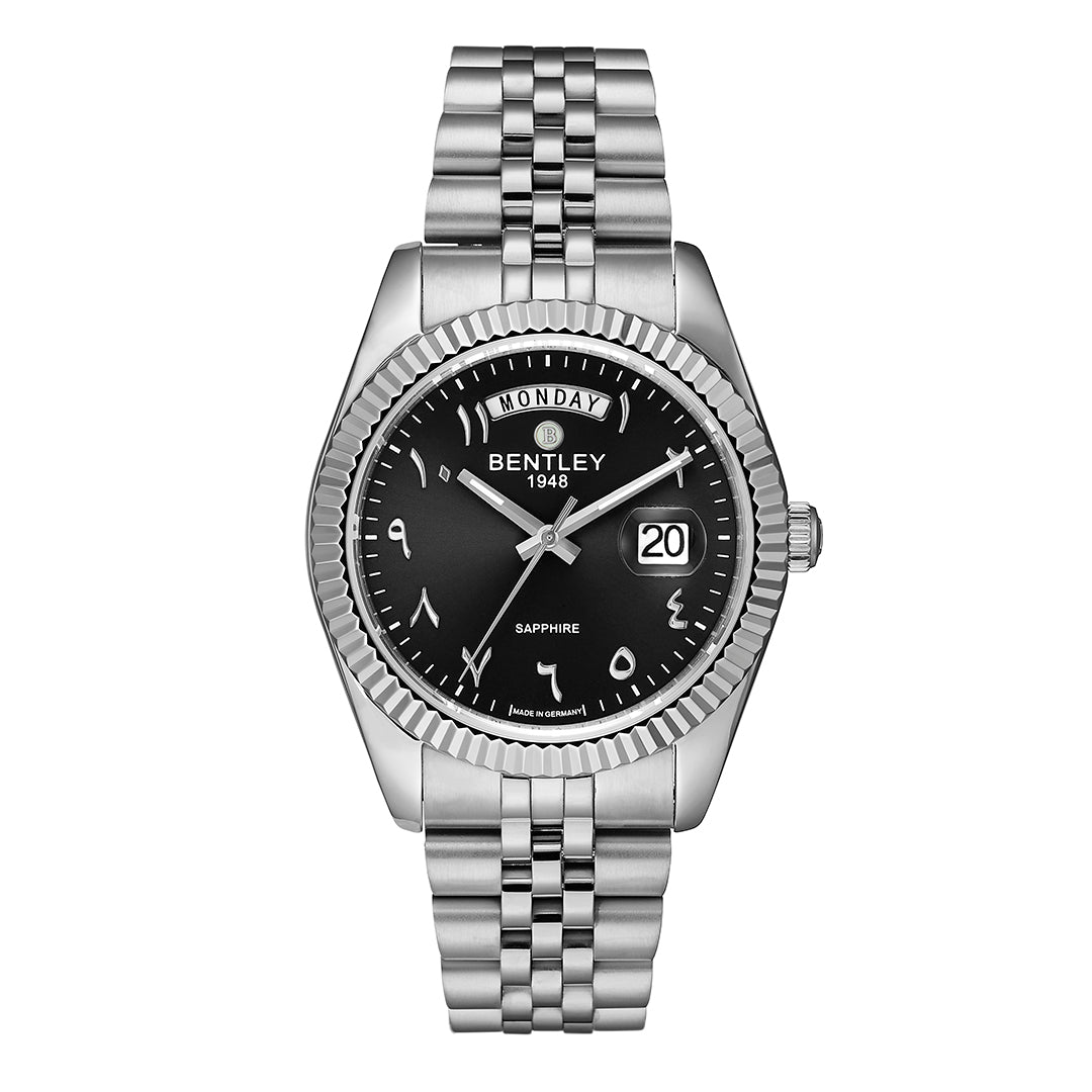 ساعة بنتلي الرجالية بحركة كوارتز ولون مينا أسود BEN-0238