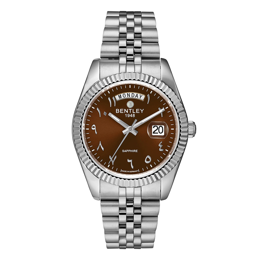 ساعة بنتلي الرجالية بحركة كوارتز ولون مينا بني BEN-0240