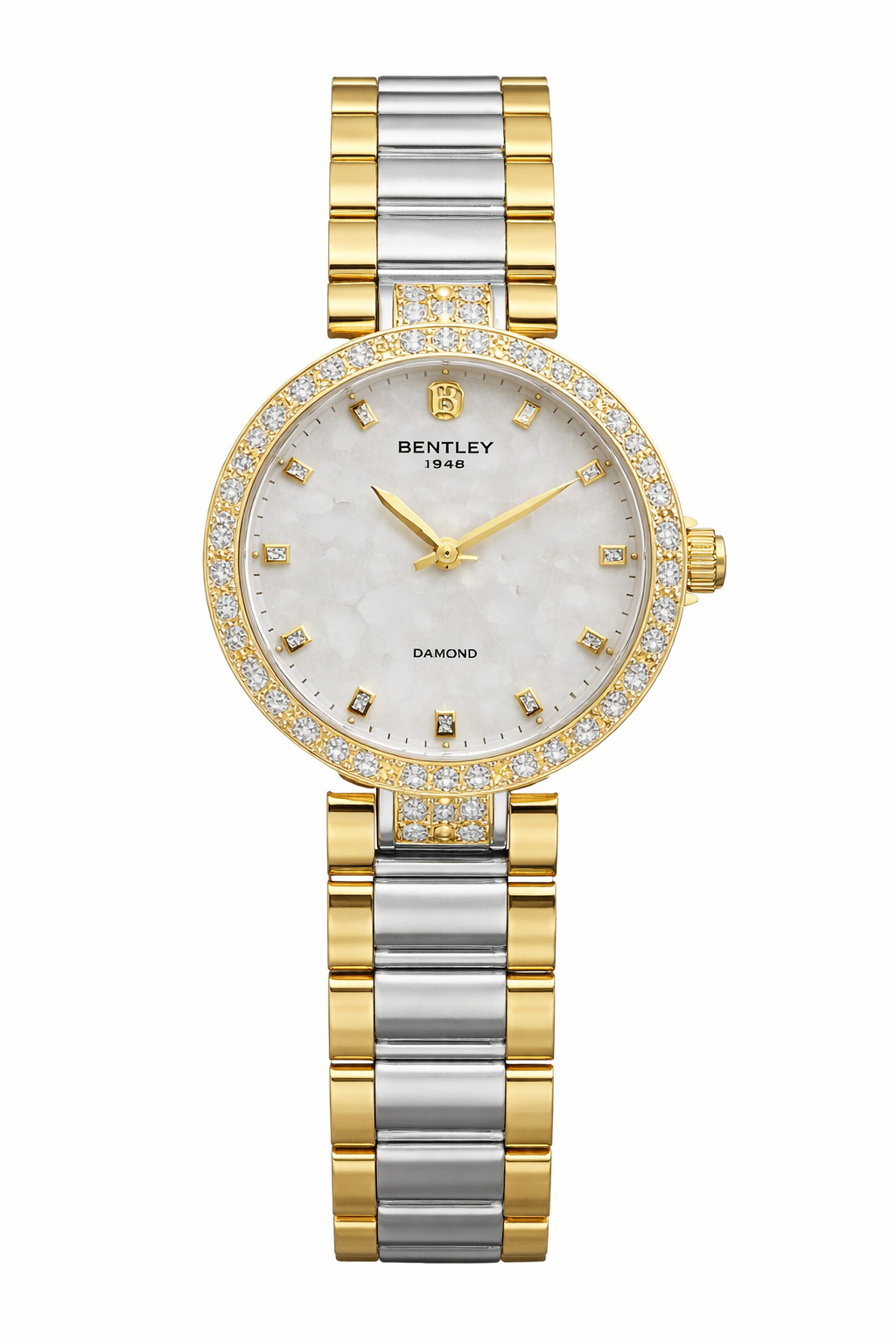 Bentley Women's Watch with Quartz Movement and Green Mother-of-Pearl Dial – BEN-0216/D11/0.055CT