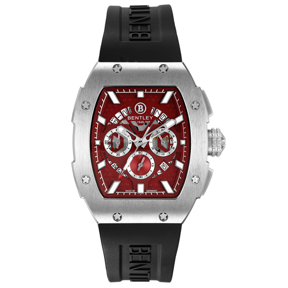 ساعة بنتلي أوتوماتيك للرجال بلون مينا أحمر - BEN-0226