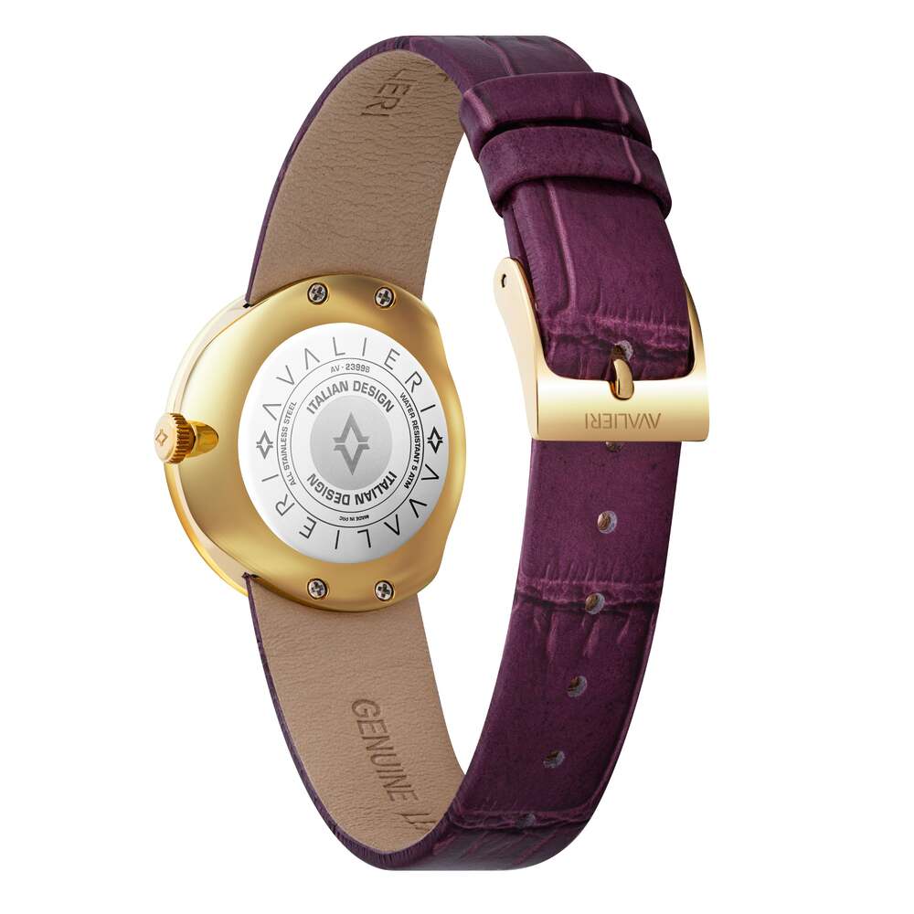 ساعة أفاليري النسائية بحركة كوارتز ولون مينا ذهبي - AV-2399B