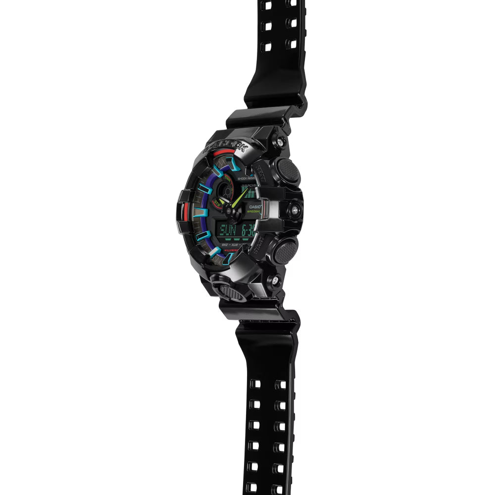 ساعة جي شوك الرجالية بحركة كوارتز/رقمية ولون مينا أسود - CA-0528