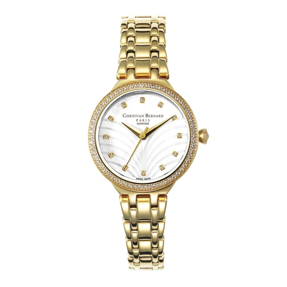 Women s Watch Quartz Movement Pearly White Dial Color CB 0006 12