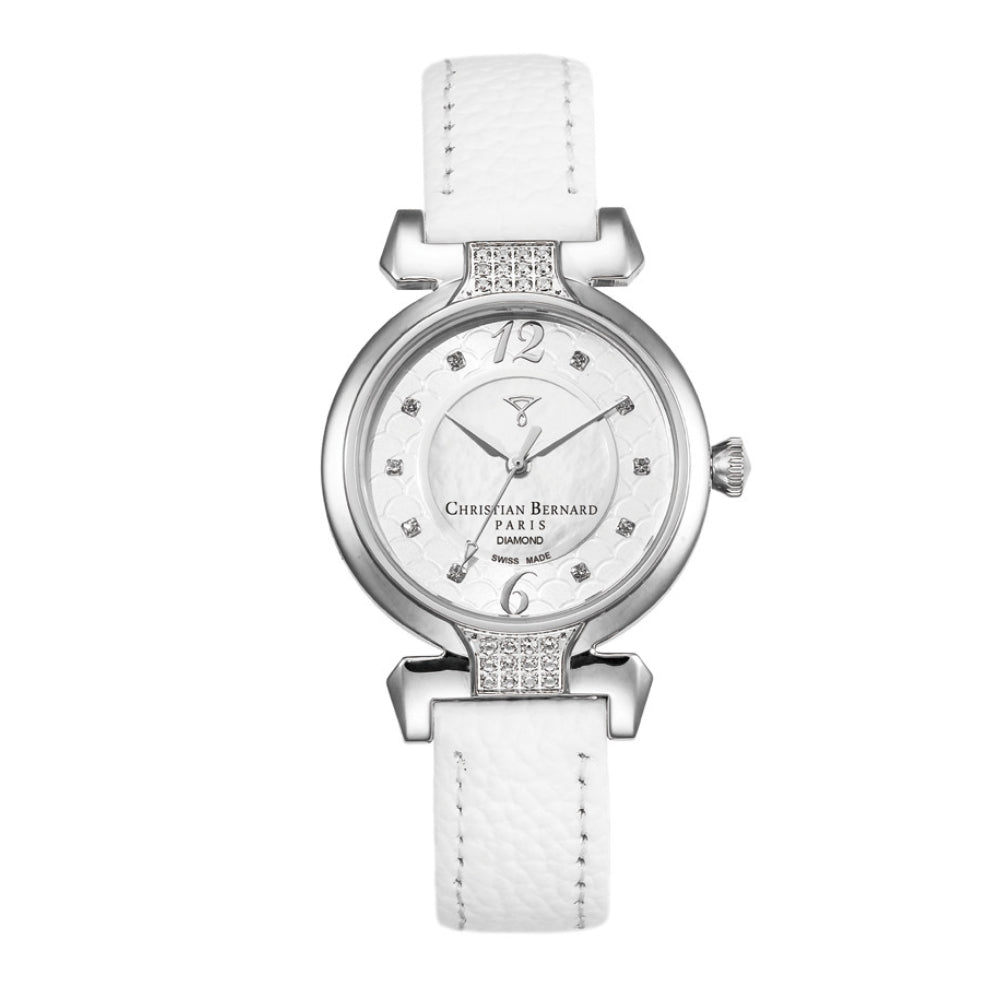 Women s Watch Quartz Movement Pearly White Dial Color CB 0052