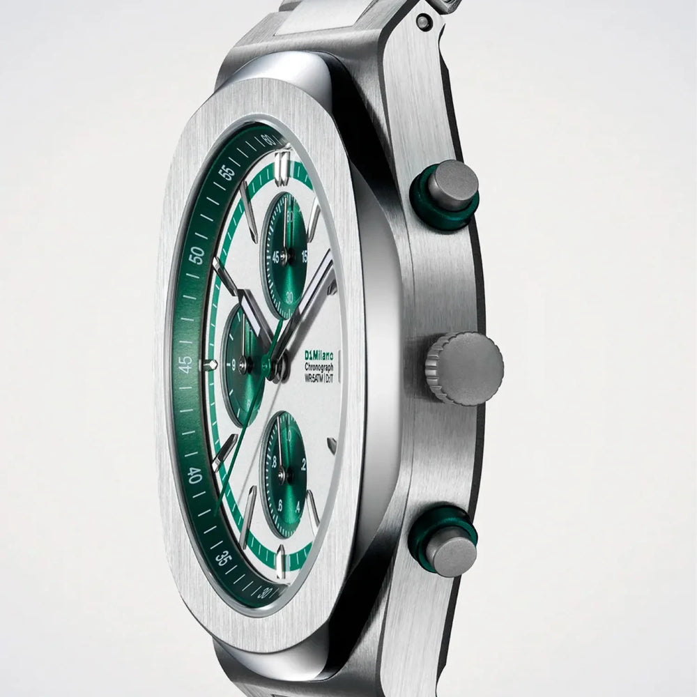 ساعة دي وان ميلانو Chronograph Green Pulse الرجالية كوارتز - ML-0434