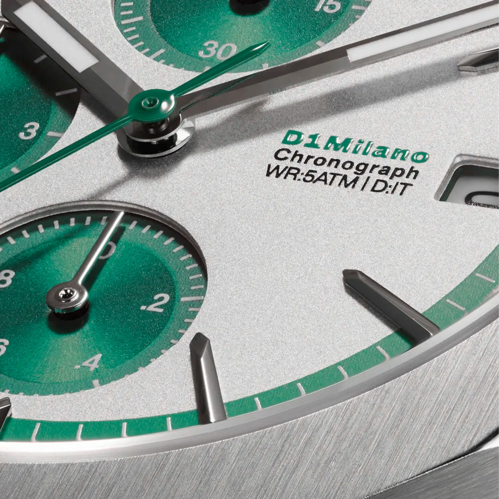 ساعة دي وان ميلانو Chronograph Green Pulse الرجالية كوارتز - ML-0434