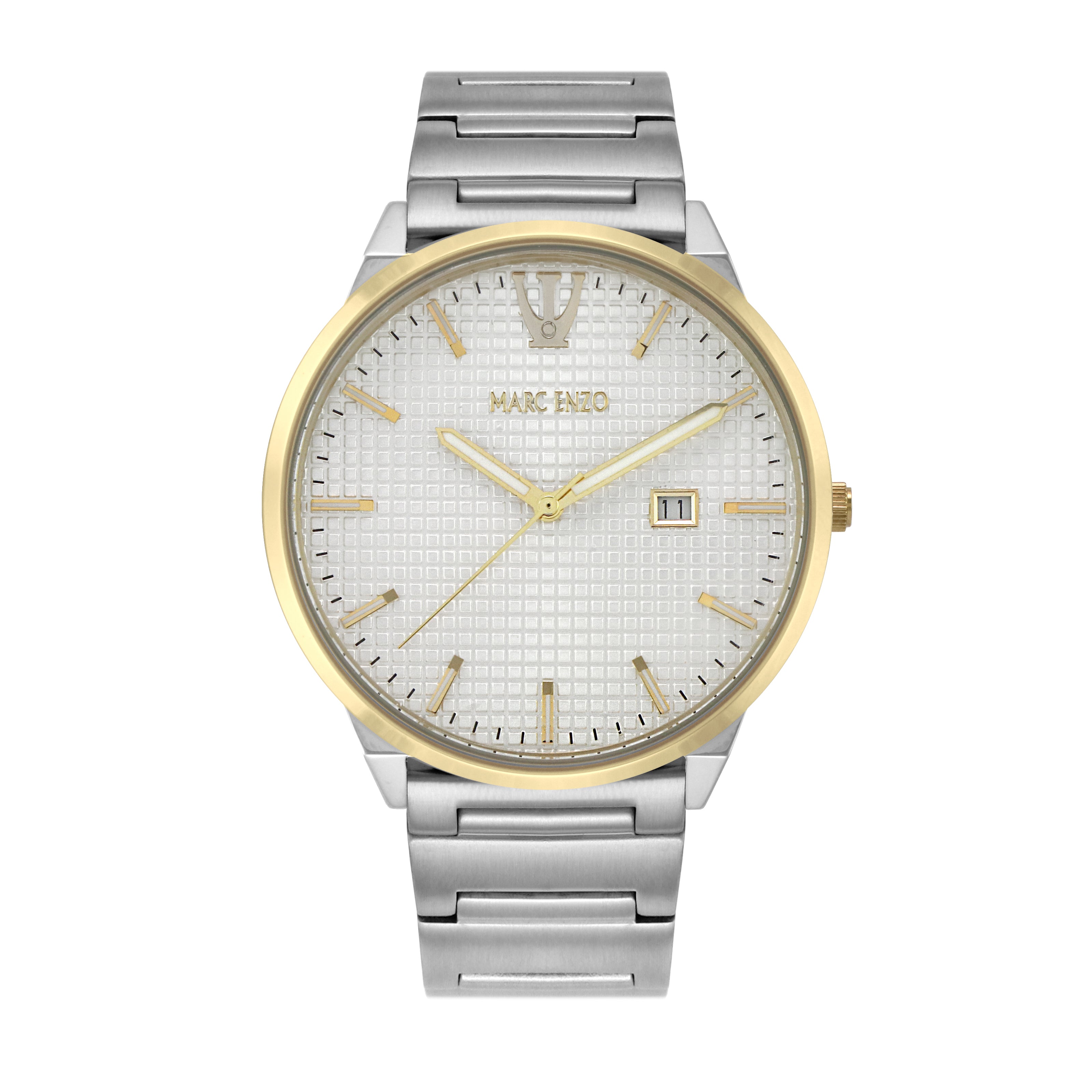 ساعة مارك انزو الرجالية بحركة كوارتز ولون مينا أبيض - MAR-0125