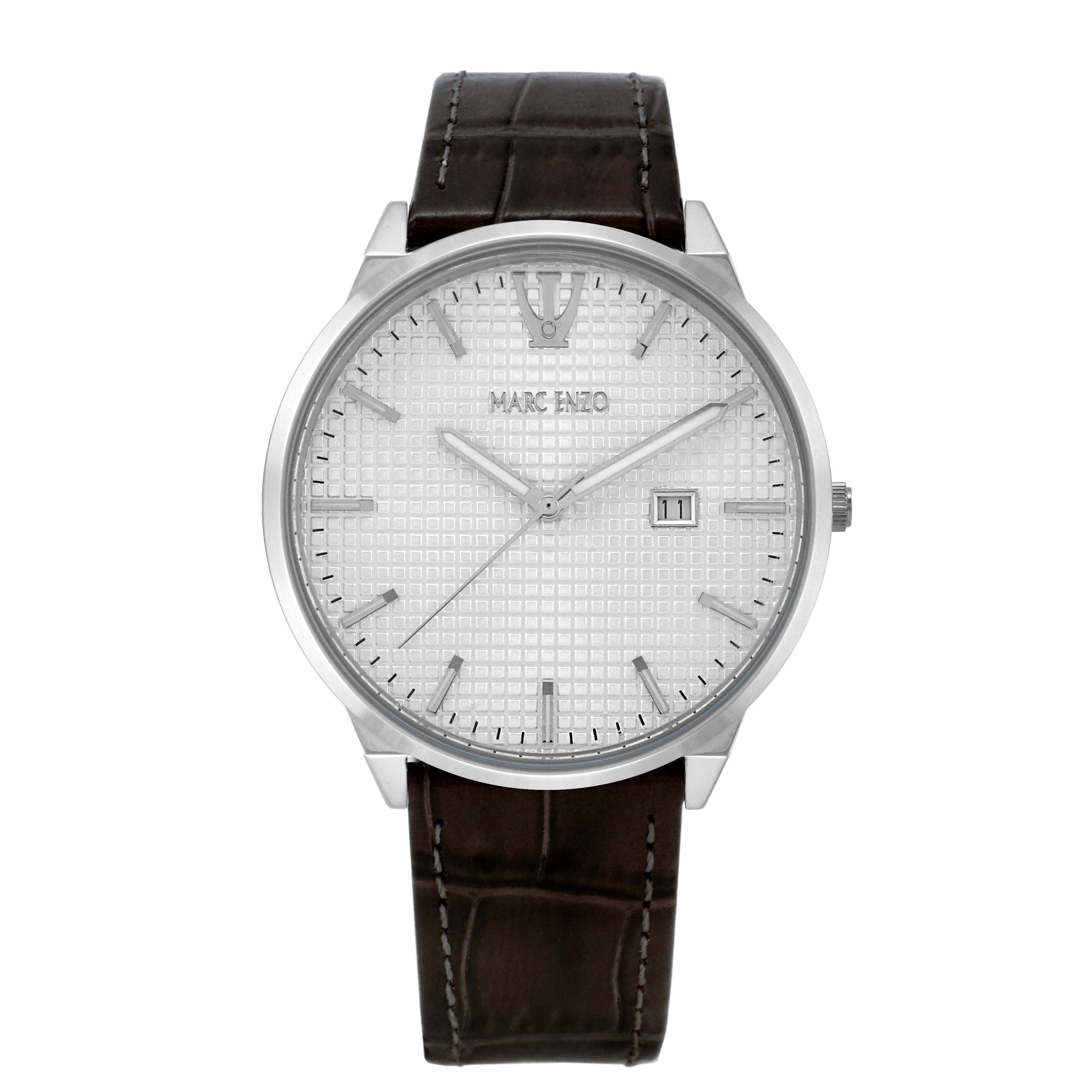 ساعة مارك انزو الرجالية بحركة كوارتز ولون مينا أبيض - MAR-0131