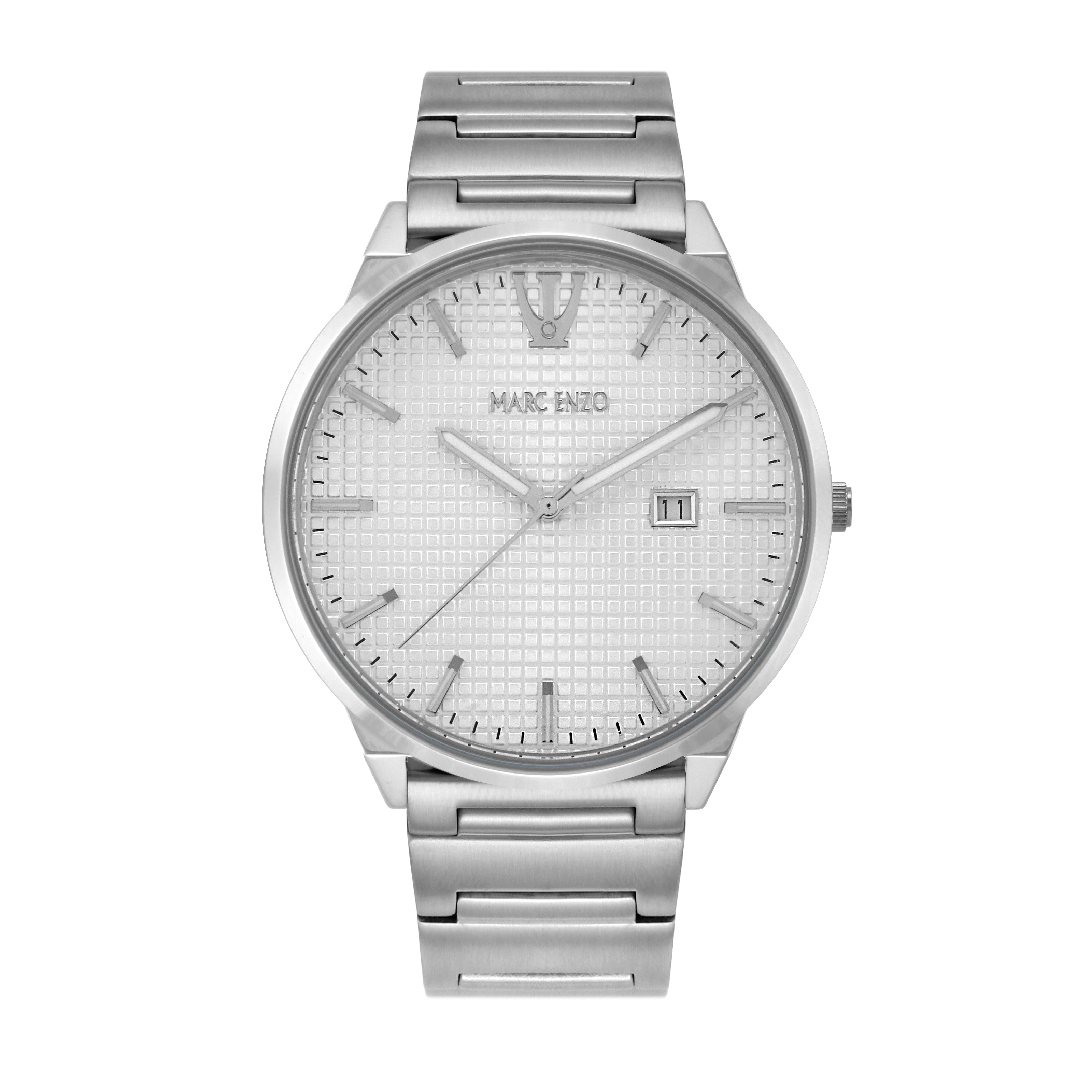 ساعة مارك انزو الرجالية بحركة كوارتز ولون مينا أبيض - MAR-0126