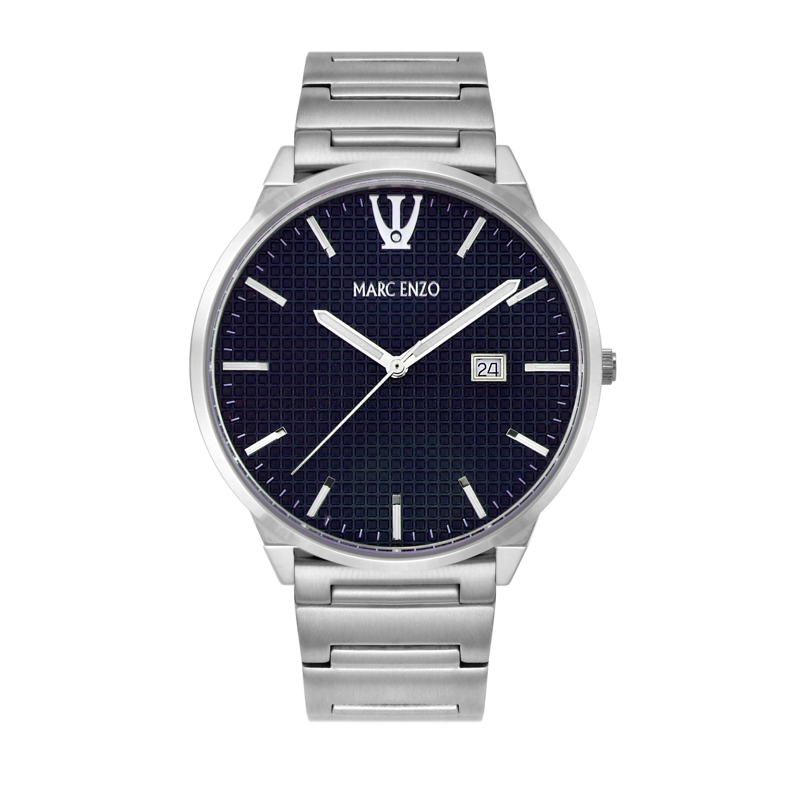 ساعة مارك انزو الرجالية بحركة كوارتز ولون مينا أزرق - MAR-0128