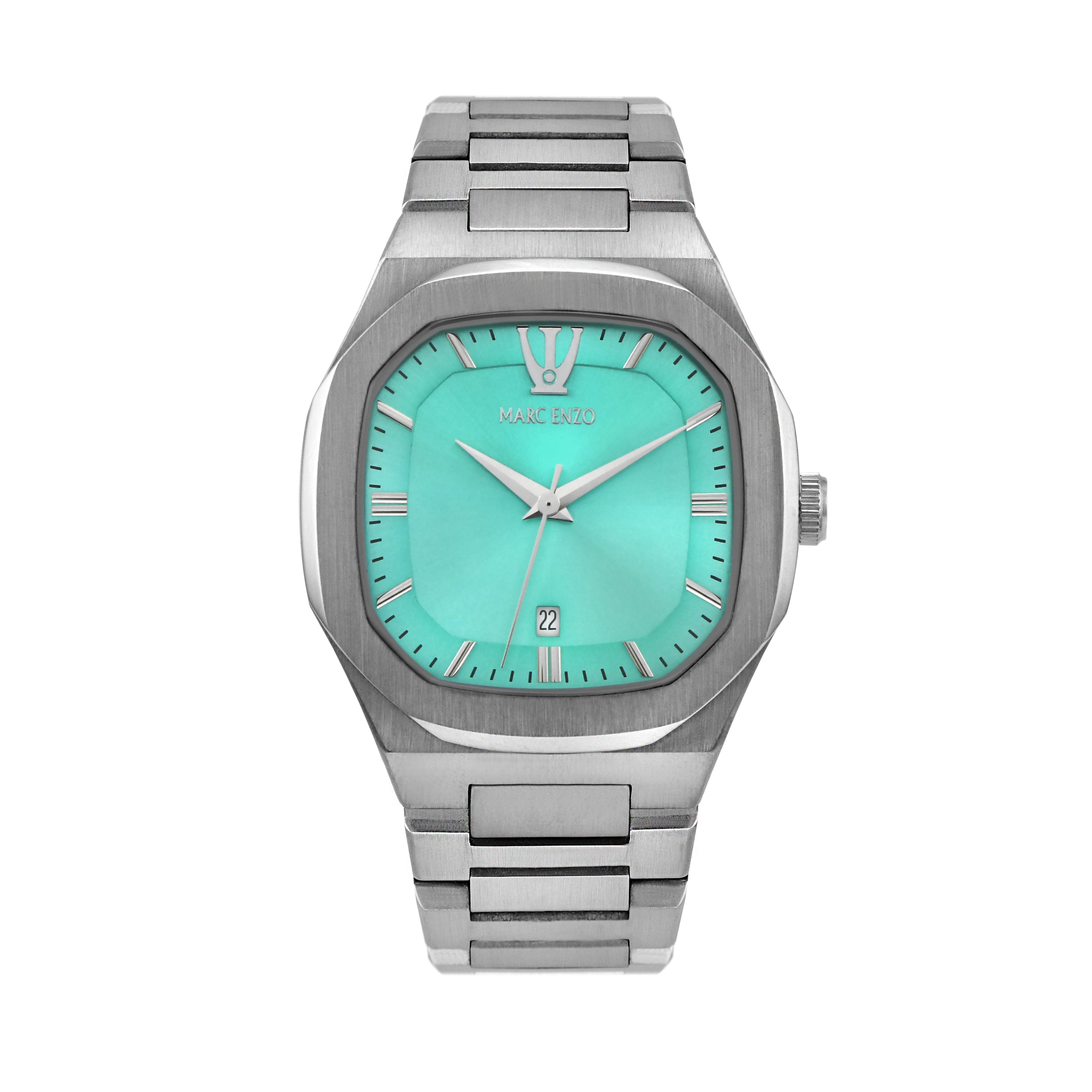 ساعة مارك انزو الرجالية بحركة كوارتز ولون مينا أزرق فاتح - MAR-0108