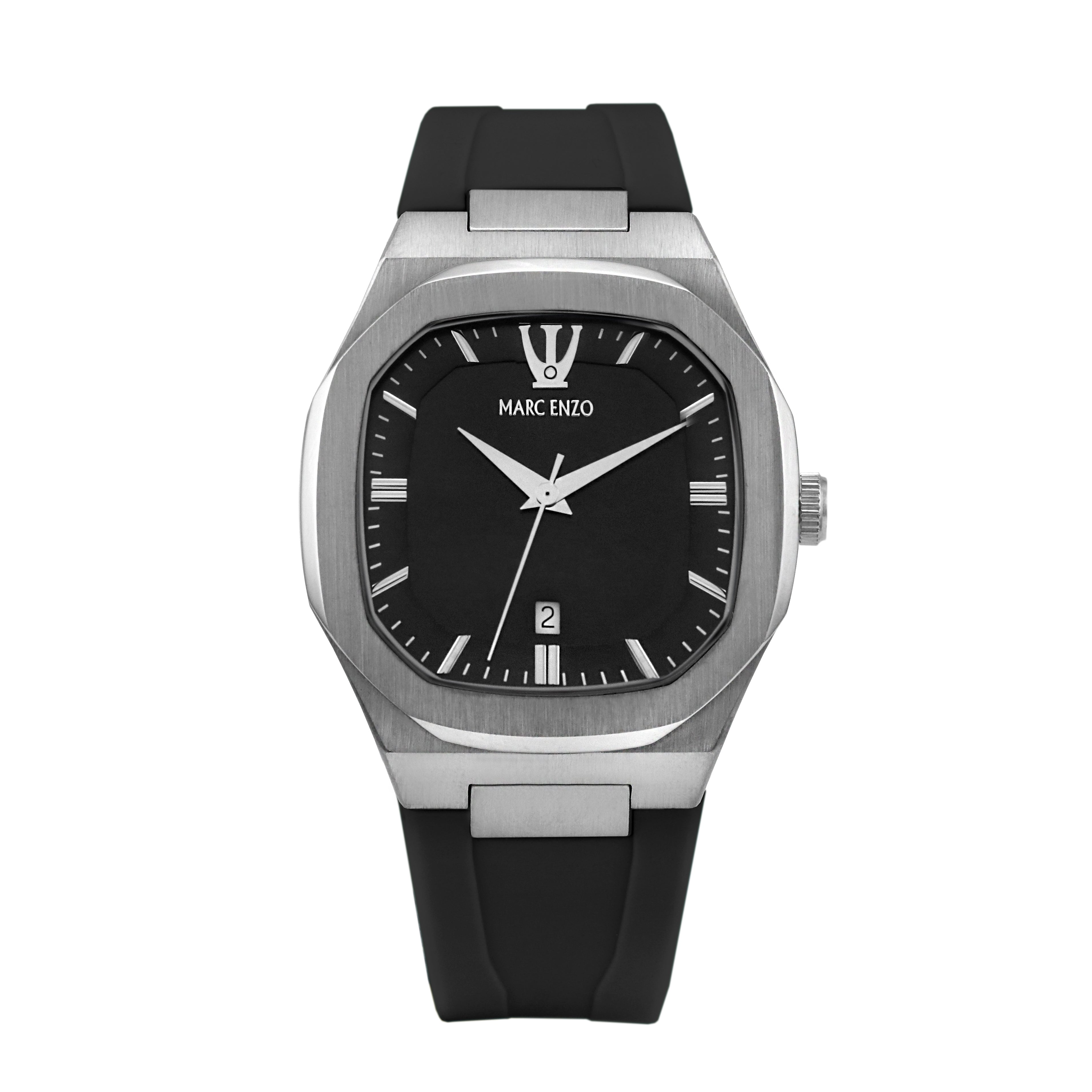 ساعة مارك انزو الرجالية بحركة كوارتز ولون مينا أسود - MAR-0112