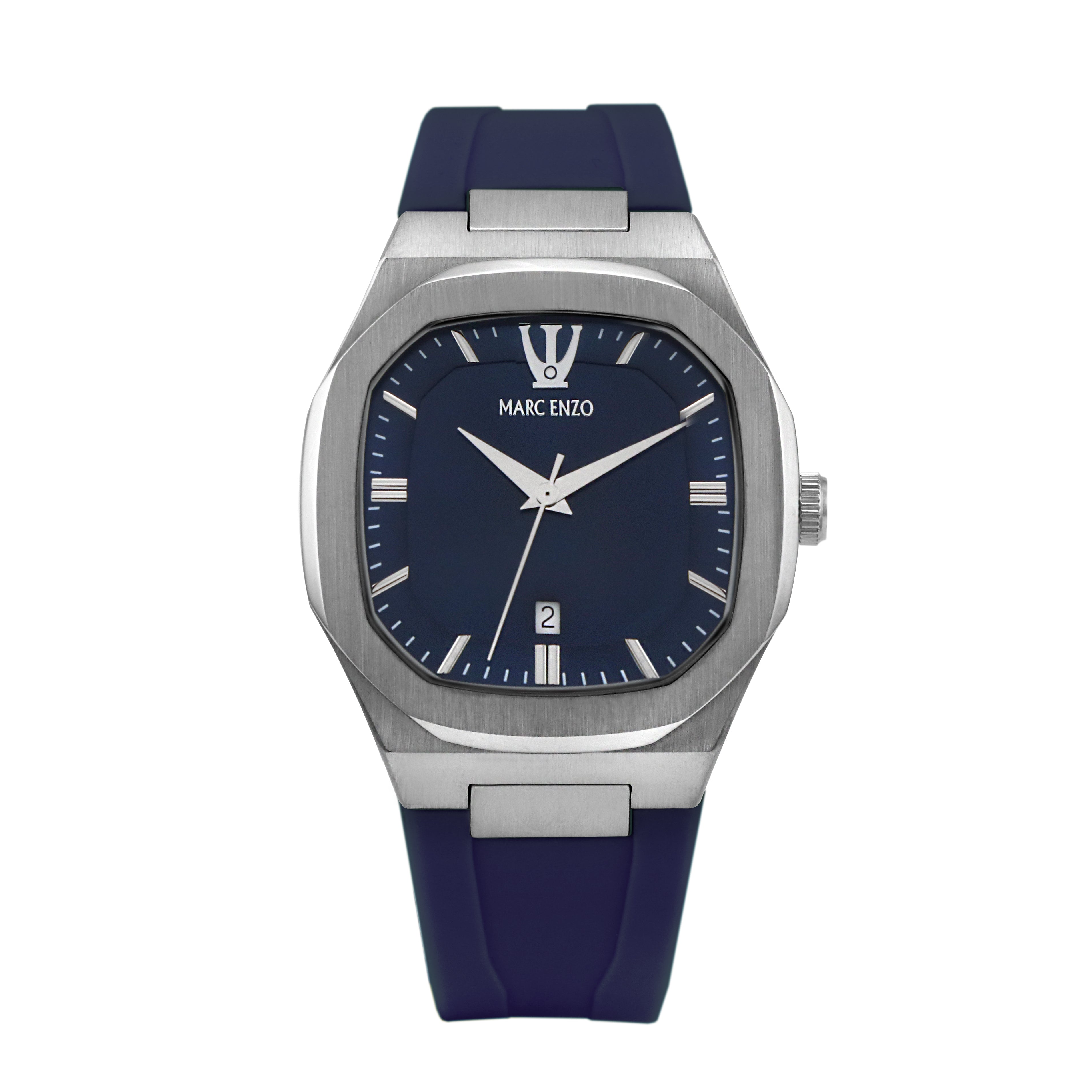 ساعة مارك انزو الرجالية بحركة كوارتز ولون مينا أزرق - MAR-0111