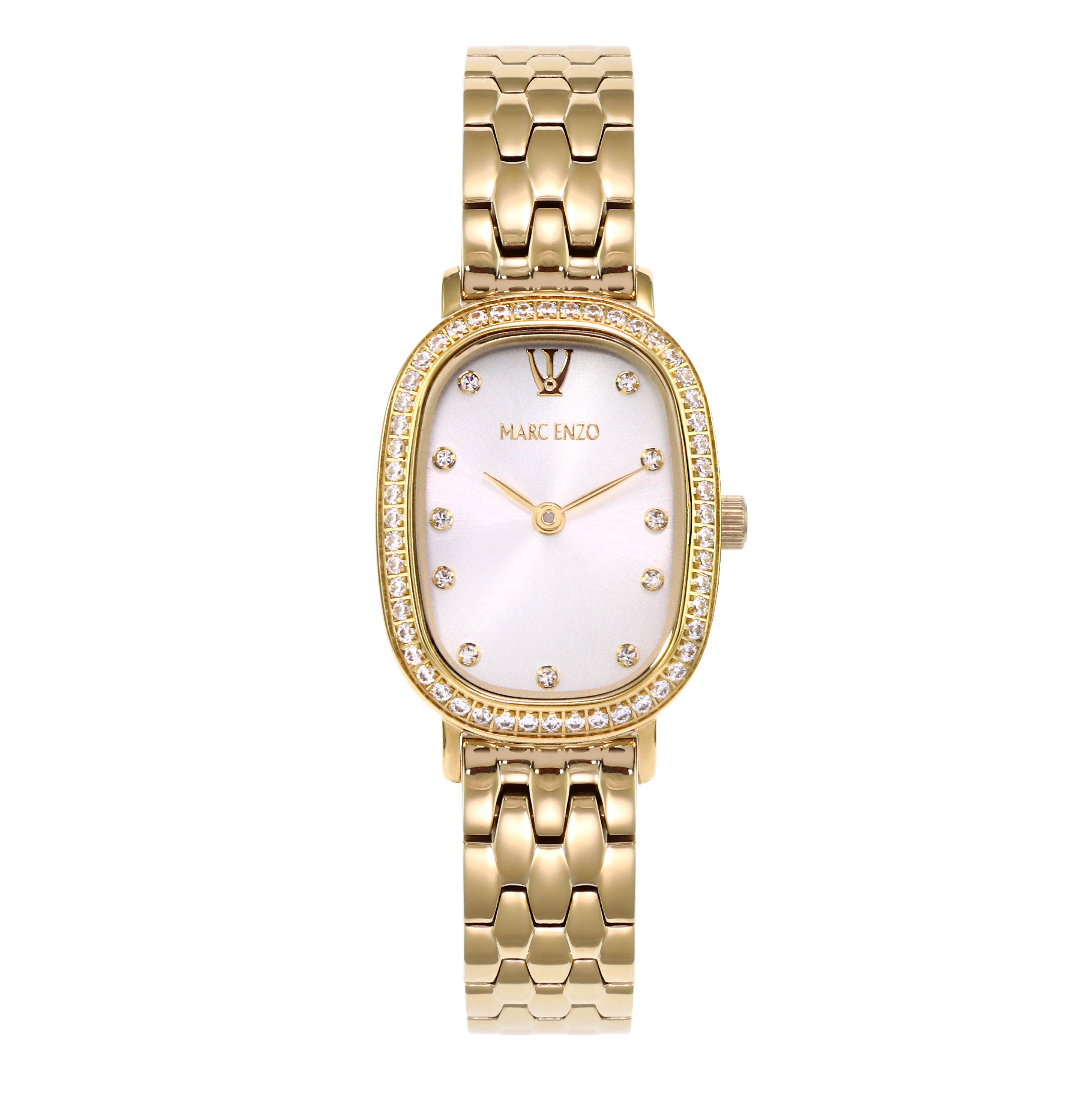 ساعة مارك انزو النسائية بحركة كوارتز ومينا أبيض - MAR-0148