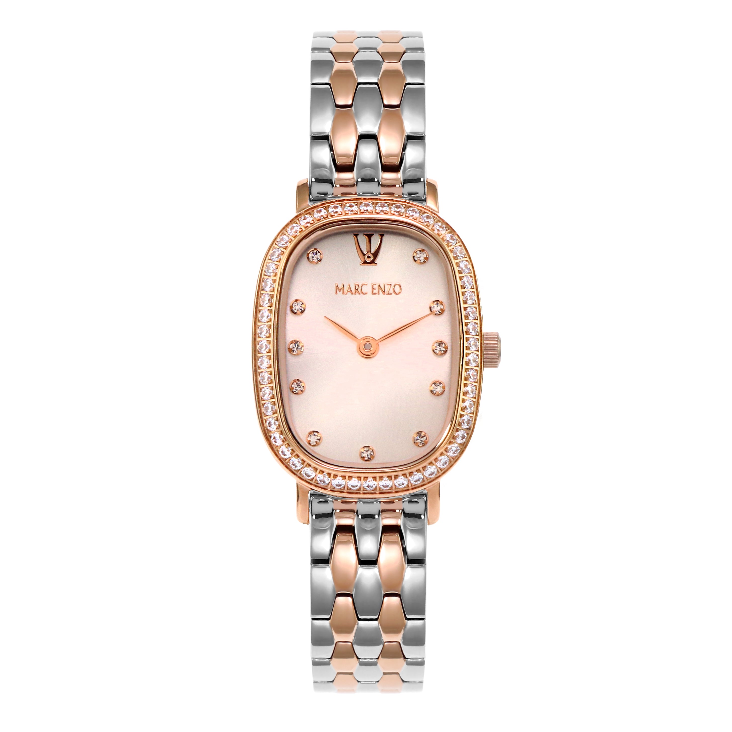 ساعة مارك انزو النسائية بحركة كوارتز ومينا وردي - MAR-0146