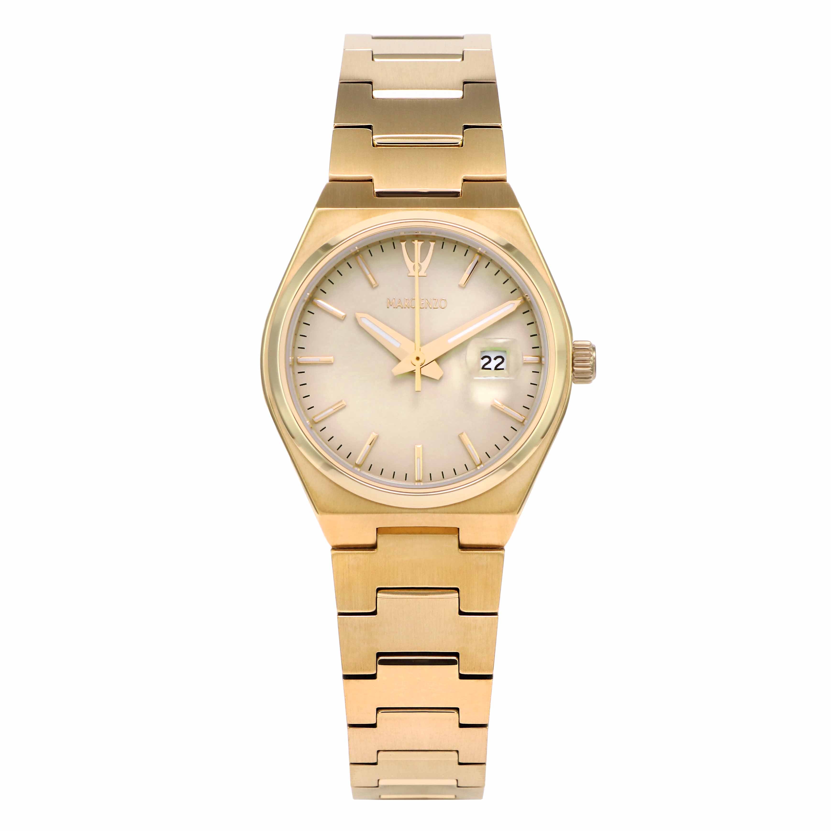 ساعة مارك انزو النسائية بحركة كوارتز ومينا بني - MAR-0139