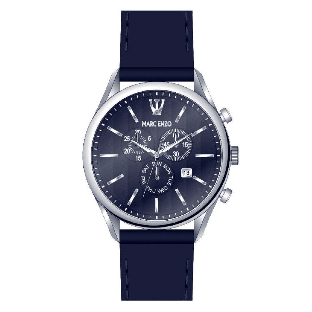 ساعة مارك انزو الرجالية بحركة كوارتز ولون مينا أزرق - MAR-0099