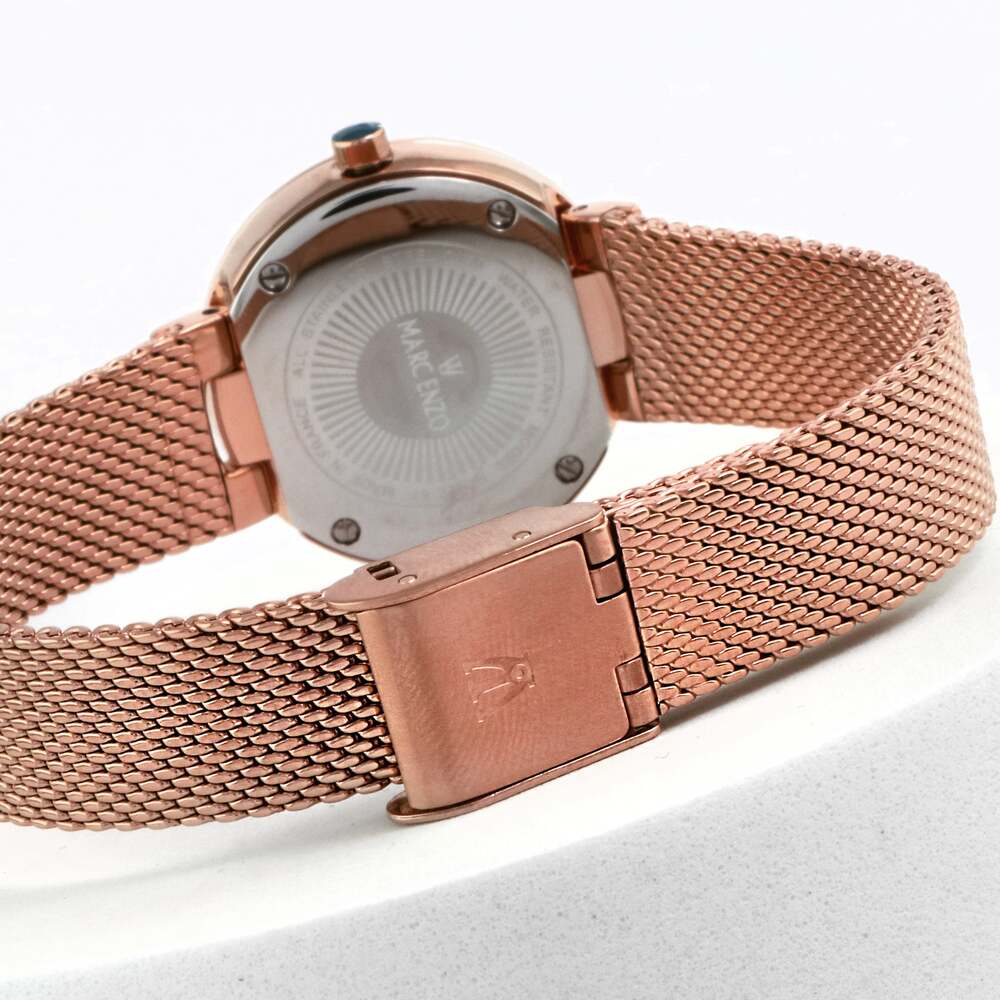 ساعة مارك انزو النسائية بحركة كوارتز ولون مينا أخضر - MAR-0023