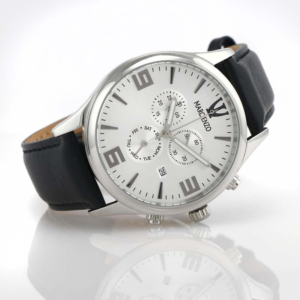 Marc Enzo Men's Watch, Quartz Movement, White Dial - MAR-0055