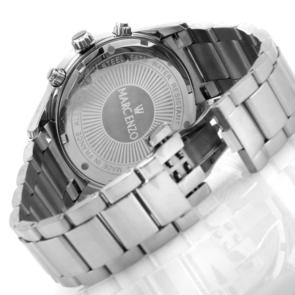 ساعة مارك انزو الرجالية بحركة كوارتز ولون مينا أبيض - MAR-0052