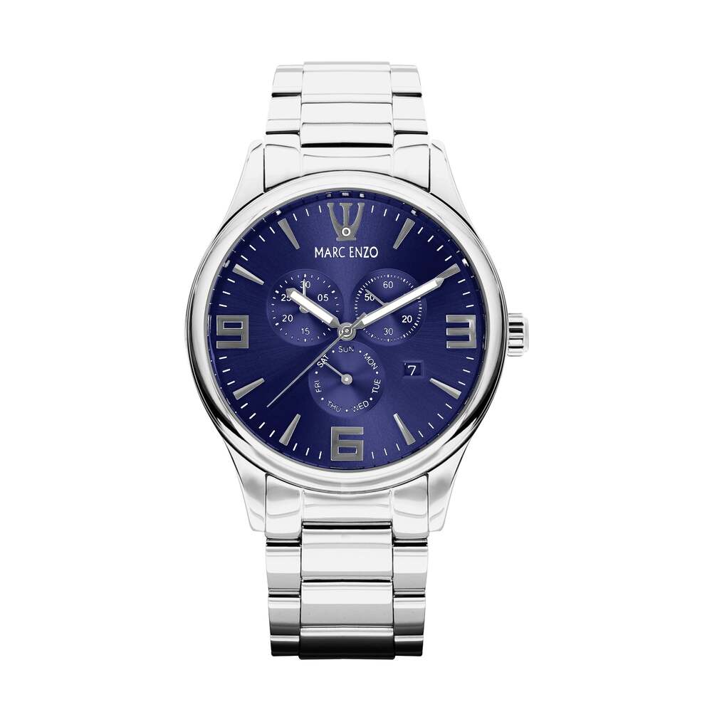 ساعة مارك انزو الرجالية بحركة كوارتز ولون مينا أزرق - MAR-0051